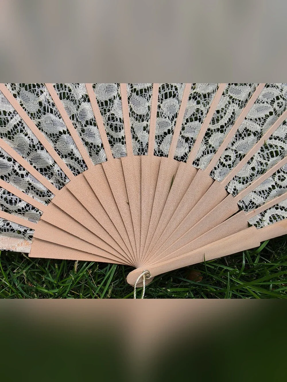 Ivory Beige Lace Fans for Wedding Ceremony